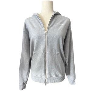 Tenore Logo Heather Gray Fleece Zip Oversized Hoodie